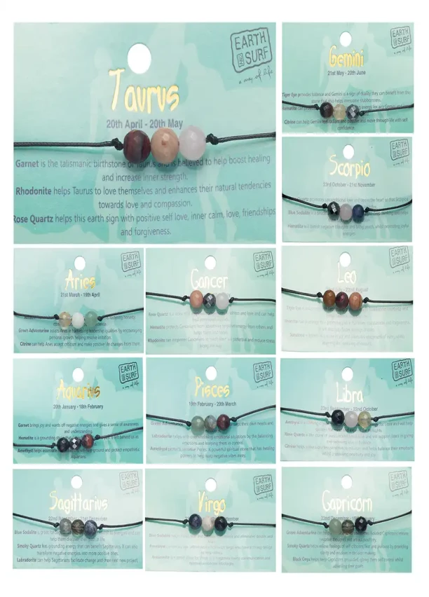 Semi Precious Stone Zodiac Bracelets